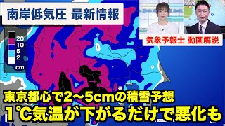 【南岸低気圧 最新情報】東京都心で2～5cmの積雪予想 1℃気温が下がるだけで悪化も