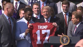 Trump Hosts NCAA Football Champs at White House