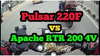 Apache RTR 200 4V vs Pulsar 220F || street race ||