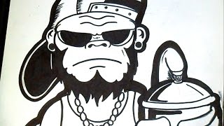como desenhar um gorila Grafite