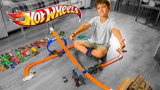 ХотВилс собираем новый трек. Hot Wheels мертвая петля и много машинок Хот Вилс.