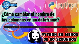 ️+ ¿Cómo cambiar los nombres de las columnas de un Dataframe? | ⏰ En menos de 60 segundos | Shorts