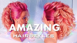 ПРИЧЕСКИ на ВЫПУСКНОЙ . Праздничная прическа на средние волосы?  Amazing Hair Transformations