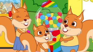 Famille d'Écureuil - Clown Machine à Gommes Animé 2023 en Français