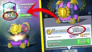 ABRIENDO COFRE DE TORNEO DE 15000 CARTAS CLASH ROYALE | EL COFRE MAS GRANDE!!!!!!!