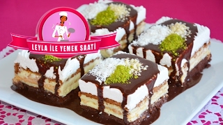 Kek - Bisküvi ve Pudingli Pasta Tarifi - Kuchen mit Teig, Keks und Puddingschicht