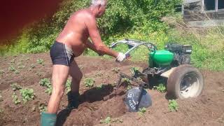 Мотоблок кайман. Дисковый окучник. Колеса R13