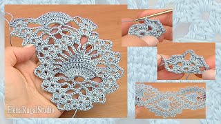 How To Crochet Pineapple Lace Tutorial 15 Крючком ленточное кружево