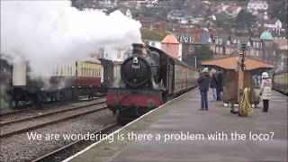 WSR STEAM AT MINEHEAD AND DUNSTER BEFORE SNOW STOPS THE TRAINS 17 MARCH 2018