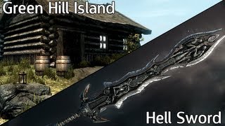 Skyrim Mods - Breezehome Basement, Green Hill Island, Hell Sword