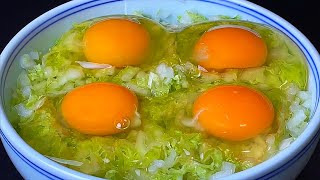 【小穎美食】白菜裡打4個雞蛋，想不到這麼好吃，天天吃都不膩，實在太香了