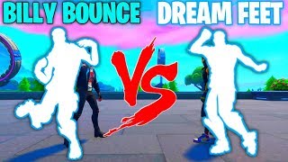 FORTNITE *NEW* BILLY BOUNCE EMOTE VS DREAM FEET EMOTE!!!