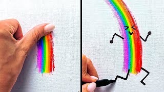 ١٧ فكرة سهلة وظريفة للرسم بالأصابع