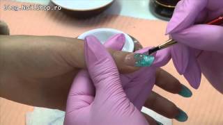 How to make Pipe shaped Gel Nails with blue french