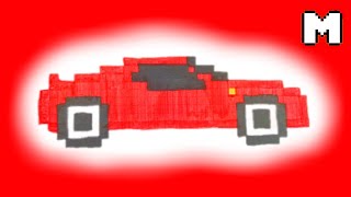 Как рисовать МАШИНУ Ferrari по клеточкам ? рисунки по клеточкам ? как рисовать, пиксель арт