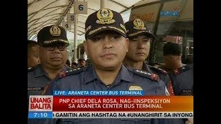 PNP chief Dela Rosa, nag-iinspeksiyon sa Araneta Center Bus Terminal