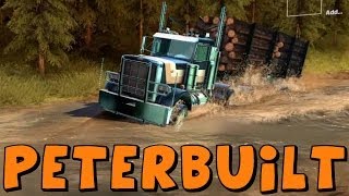 Spin Tires | Peterbuilt Logging Truck With Trailer vs The Towing Challenge