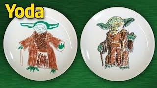 Как нарисовать Йоду (Yoda). Star Wars на тарелке.