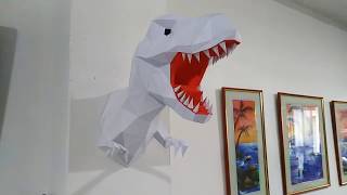 Papercraft - T-rex wall | Arte de papel - Tiranosaurio de pared