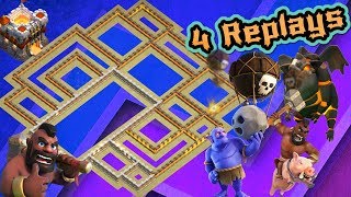 +4 Replay Th11 War Base Anti Air Troops With Replays Anti Balloon Anti Lavaloon Anti Hog Anti Bowler