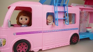 Baby doll bus and camping car toy baby Doli play