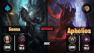 Rekkles SENNA (ADC) [Glacial Augment] VS APHELIOS - Challenger EUW Patch 10.3