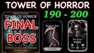 Tower of Horror 190 to 200 Final BOSS | Halloween Event | MK Mobile Update