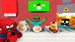 Monster School: WORK AT PANCAKE PLACE! - Minecraft Animation