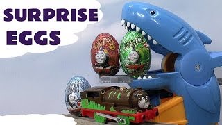 Surprise Egg Thomas & Friends Unboxing like Kinder Egg Surprise Toys Shark Attack Set Percy James