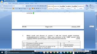 Jan 2015 IT tools & Business system  'O' Level Exam