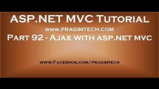 Part 92 Ajax with asp net mvc