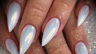 Acrylic nails - full set of white inc. tip application & ratio