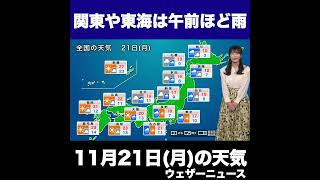 【夜の1分天気】明日11月21日(月)の天気予報 #Shorts