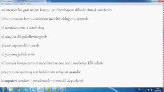 komputeri azerbaycan dilinde etmek