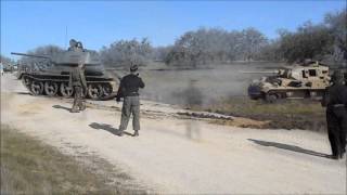The 251c and Panzer III get stuck