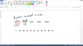 mean median mode range outlier