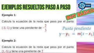 ???? ¿Cómo obtener una ecuación de la recta, a partir de un punto y una pendiente? | ¡Con comprobación!