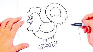 How to draw a Hen | Easy drawings for Kids