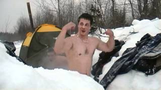 Походная баня зимой - A winter field bath