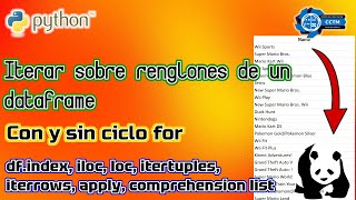 ¿Cómo iterar sobre renglones? | ¡7 opciones! |Pandas|Python | ¡Muy fácil!