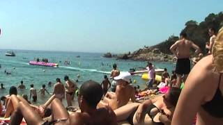 Nudist on the beach in Lloret de Mar