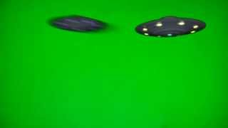 UFO flying Saucers green Screen