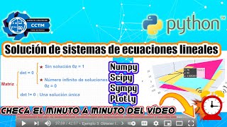 + Solución de sistemas de ecuaciones lineales | Numpy, Scipy, Sympy y Plotly | Python | ¡Básico!