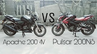 PULSAR 200NS VS APACHE RTR 200 4V | 2017