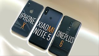 АЙФОН X vs XIAOMI REDMI NOTE 5 vs ONEPLUS 6. СРАВНЕНИЕ ЖЕСТОВ!