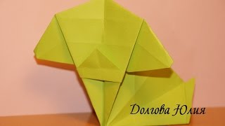 Оригами из бумаги для начинающих. Собака  \\\  Origami paper for beginners. dog