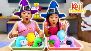 Emma and Kate Test Halloween Science Experiment!