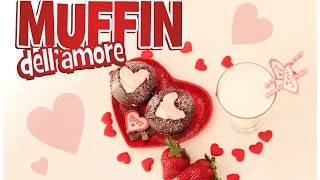 RICETTA MUFFIN dell'amore ❤  |facile e veloce| Heart cupcakes Recipe