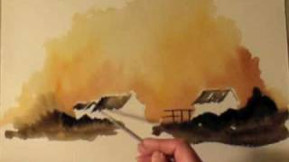 Watercolour demo - Aquarelle   " Evening Glow"