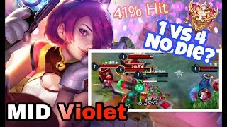 《TOP50》 Mid lane? How to use Violet! ft: Benny Rush/ ROV, Liên Quân Mobile ,펜타스톰, Aov, 傳說對決